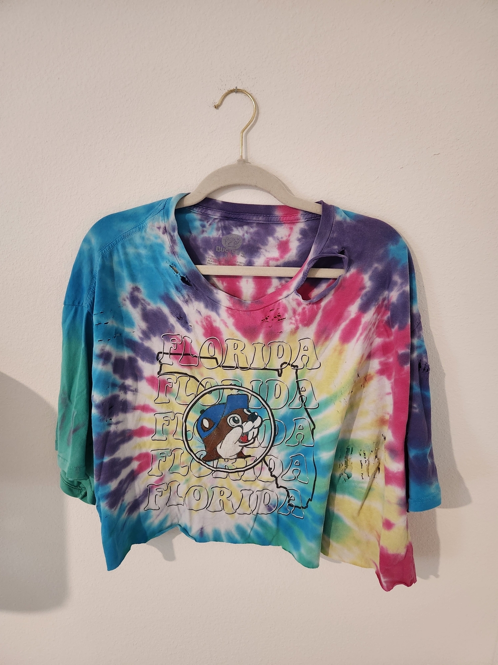 Vintage Buckeys Tie-Dye 'Florida' Graphic Crop Top